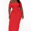 Dresses Curvy Sense | Plus Size Arlissa Tube Maxi Dress Red