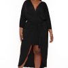 Little Black Styles Goodtime USA | Plus Size Maleda Front Wrap Dress Black