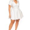 Dresses Curvy Sense | Plus Size Erina Faux Leather Dress White