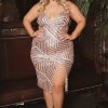 Dresses Curvy Sense | Plus Size Lorelei Sequin Cami Dress Gold