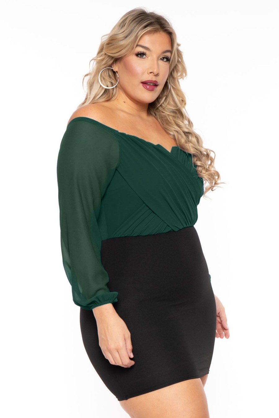 Dresses Bluebell | Plus Size Aryana Cross Over Dress Green