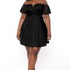 Dresses Curvy Sense | Plus Size Deana Off The Shoulder Lace Dress Black