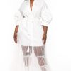 Dresses Goodtime USA | Plus Size Anthea Half Mesh Dress White