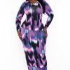 Dresses Curvy Sense | Plus Size Ziana Printed Maxi Dress Purple