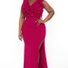 Dresses Symphony | Plus Size Bethany Ruffled Top Dress Magenta