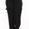 Little Black Styles D ROCK | Plus Size Amy Pull Up Cargo Pants Black