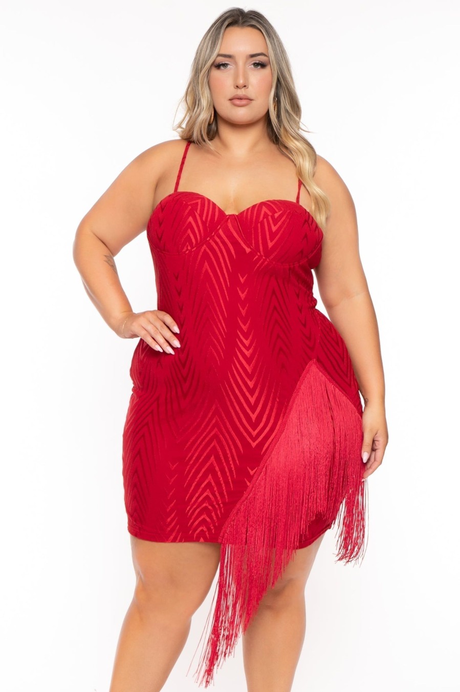 Dresses Goodtime USA | Plus Size Temptress Bodycon Dress Red