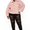 Outerwear Very J | Plus Size Faux-Sherpa Fleece Jacket Blush