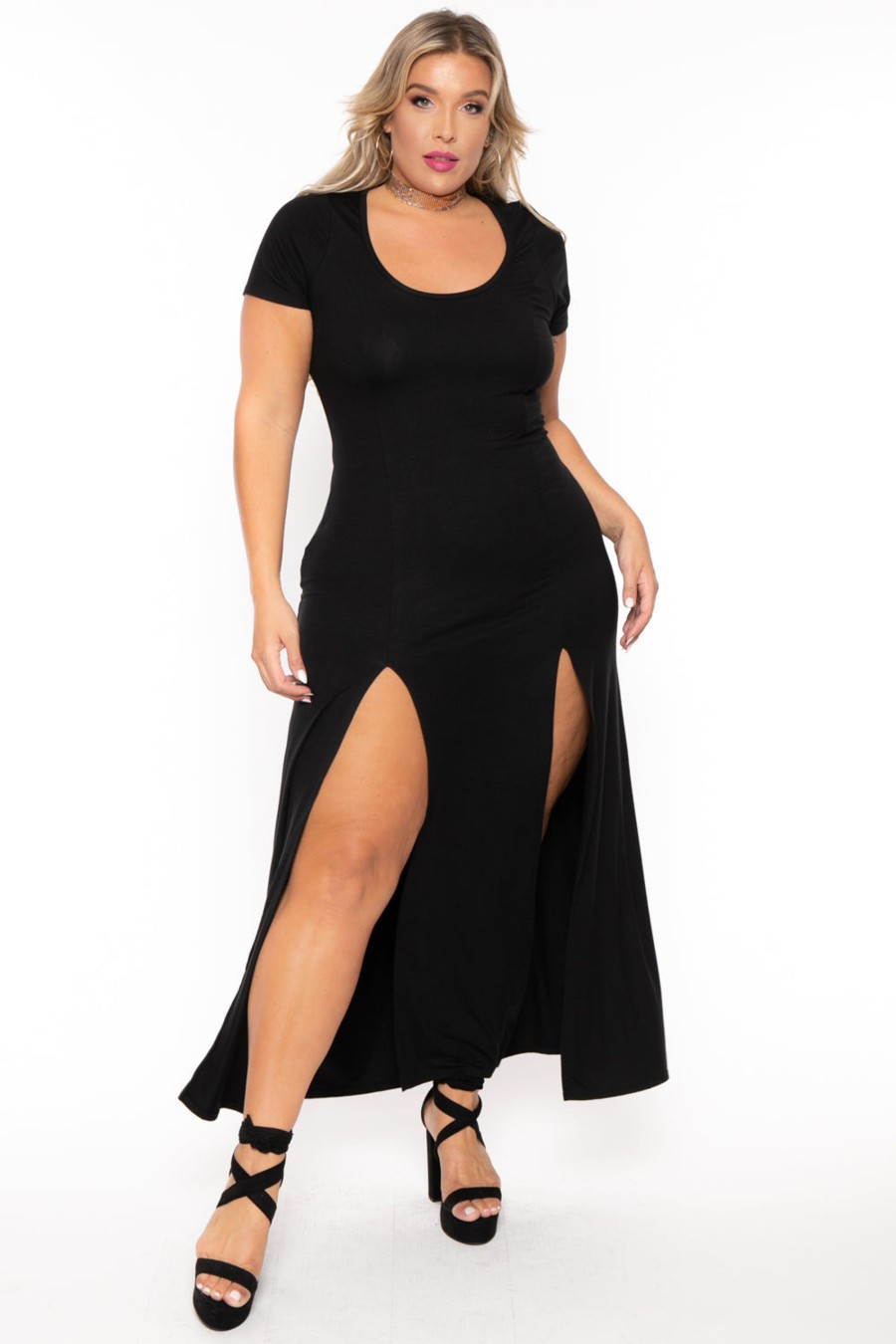 Little Black Styles Curvy Sense | Plus Size Linnea Maxi Dress Black