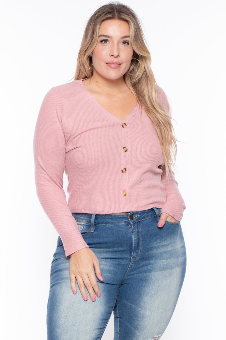 Tops Ambiance | Plus Size Delaney Sweater Mauve