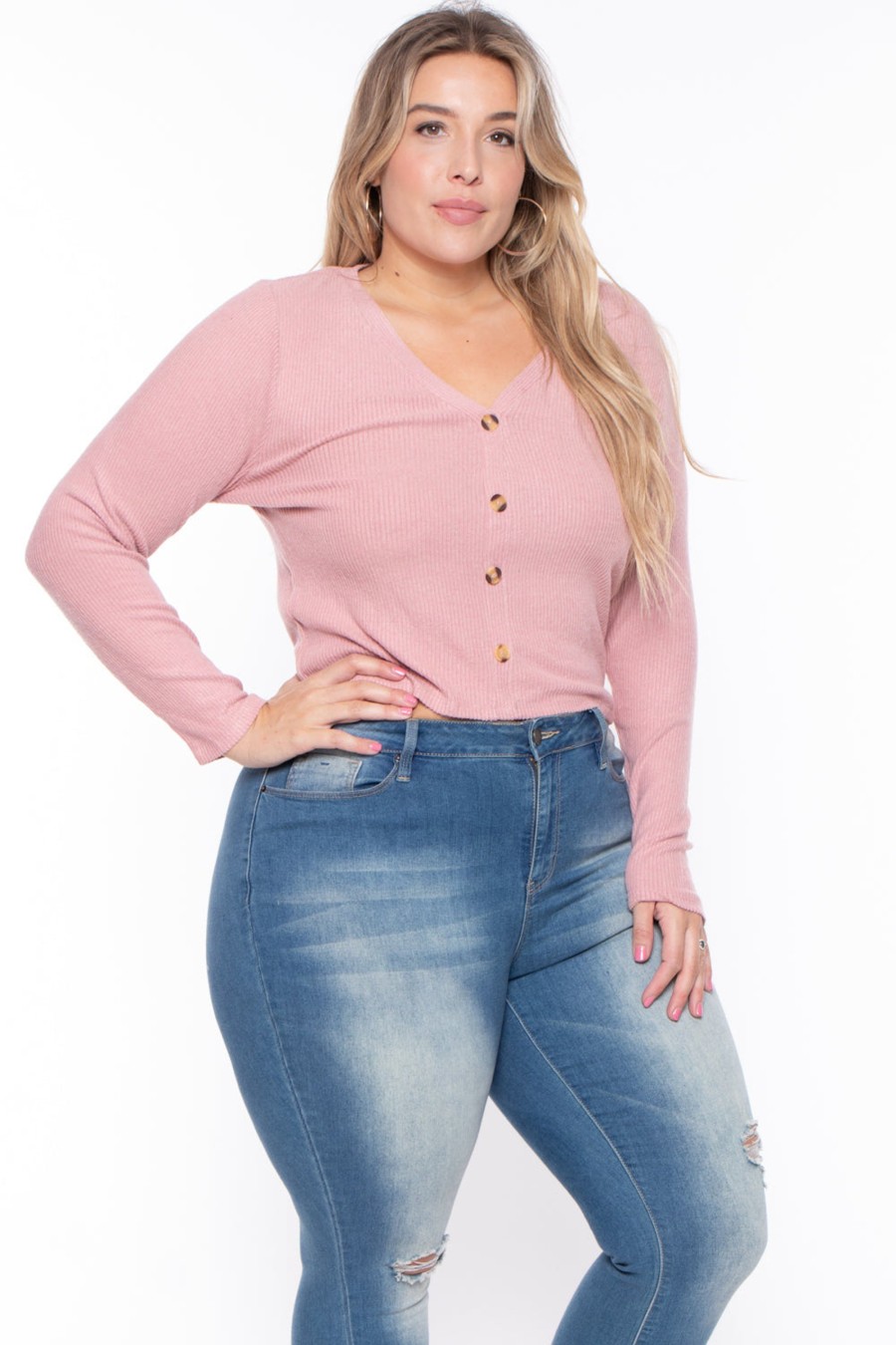 Tops Ambiance | Plus Size Delaney Sweater Mauve