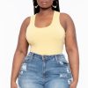 Tops Zenana | Plus Size Racerback Tank Bodysuit Yellow