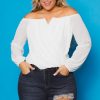 Tops Bluebell | Plus Size Aryana Cross Over Top Ivory