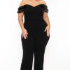 Jumpsuits & Rompers SYMPHONY | Plus Size Greta Off The Shoulder Jumpsuit Black