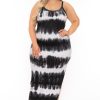 Little Black Styles Curvy Sense | Plus Size Molly Tie Dye Cami Maxi Dress Black