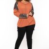 Tops Heimish | Plus Size Glenda Sequin Knit Top Rust