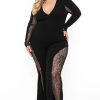 Jumpsuits & Rompers SYMPHONY | Plus Size Kendra Lace Paneled Jumpsuit Black