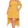 Dresses H u0026 H FASHION | Plus Size Chloe Hi Low Maxi Dress Mustard