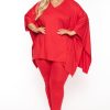 Matching Sets H u0026 H FASHION | Plus Size Ronnah Top And Pant Set Red