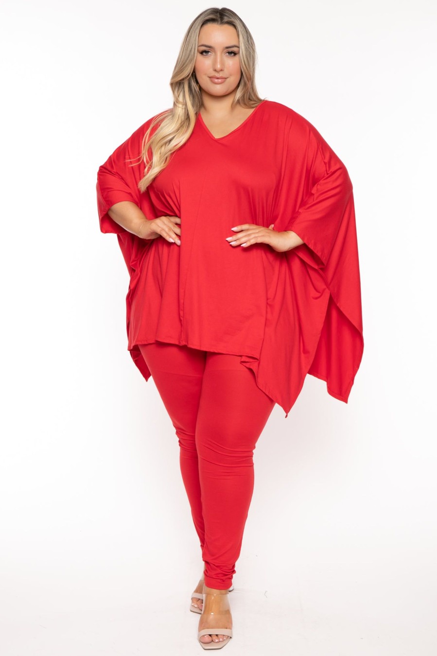 Matching Sets H u0026 H FASHION | Plus Size Ronnah Top And Pant Set Red