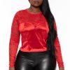 Tops Curvy Sense | Plus Size Leisa Lace Top Red