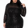 Little Black Styles Curvy Sense | Plus Size Citlali Sequins Dress Black