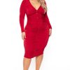 Dresses Curvy Sense | Plus Size Yaretzi Slinky Dress Red