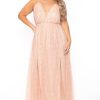 Dresses SYMPHONY | Plus Size Anaira Maxi Glitter Dress Mauve