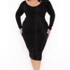 Dresses XIAMEN HEXIN INTERNATIONAL | Plus Size Little Black Snatched Dress - Black