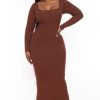 Dresses XIAMEN HEXIN INTERNATIONAL | Plus Size Elanor Shapeware Dress - Brown