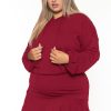 Dresses CULTURE CODE | Plus Size Tracie Hoodie Mini Dress Burgundy