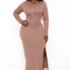 Dresses CULTURE CODE | Plus Size Adrienne Hoodie Maxi Dress Taupe