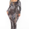 Dresses K TOO | Plus Size Kera Cut Out Maxi Dress Grey