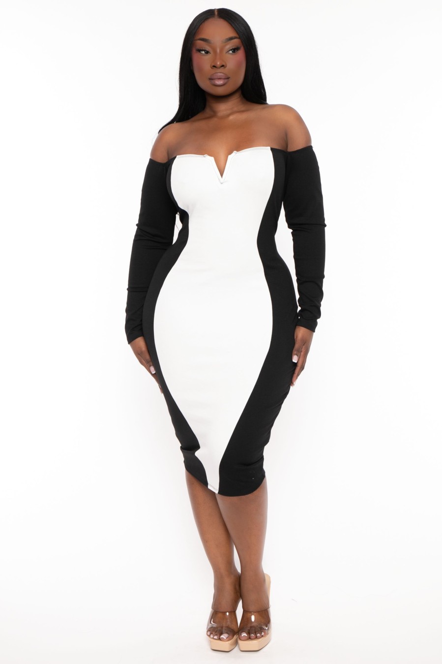 Dresses Curvy Sense | Plus Size Celestielle Hour Glass Illusion Dress White