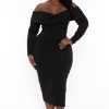 Little Black Styles Curvy Sense | Plus Size Lesleyanne Midi Dress Black