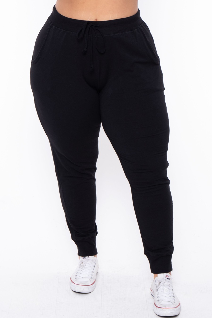 Bottoms Ambiance | Plus Size Sweat Jogger Black