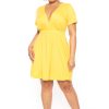 Dresses Curvy Sense | Plus Size Lucy Flare Dress Yellow