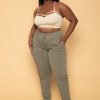 Bottoms Ambiance | Plus Size Sweat Jogger Olive