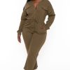 Jumpsuits & Rompers CULTURE CODE | Plus Size Casual Cargo Jumpsuit Olive