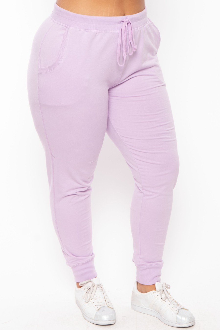 Bottoms Ambiance | Plus Size Sweat Jogger Lavender