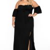 Dresses CULTURE CODE | Plus Size Moriah Swiss Dot Maxi Dress Black