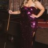 Dresses Curvy Sense | Plus Size Amandine Sequin Gown Magenta