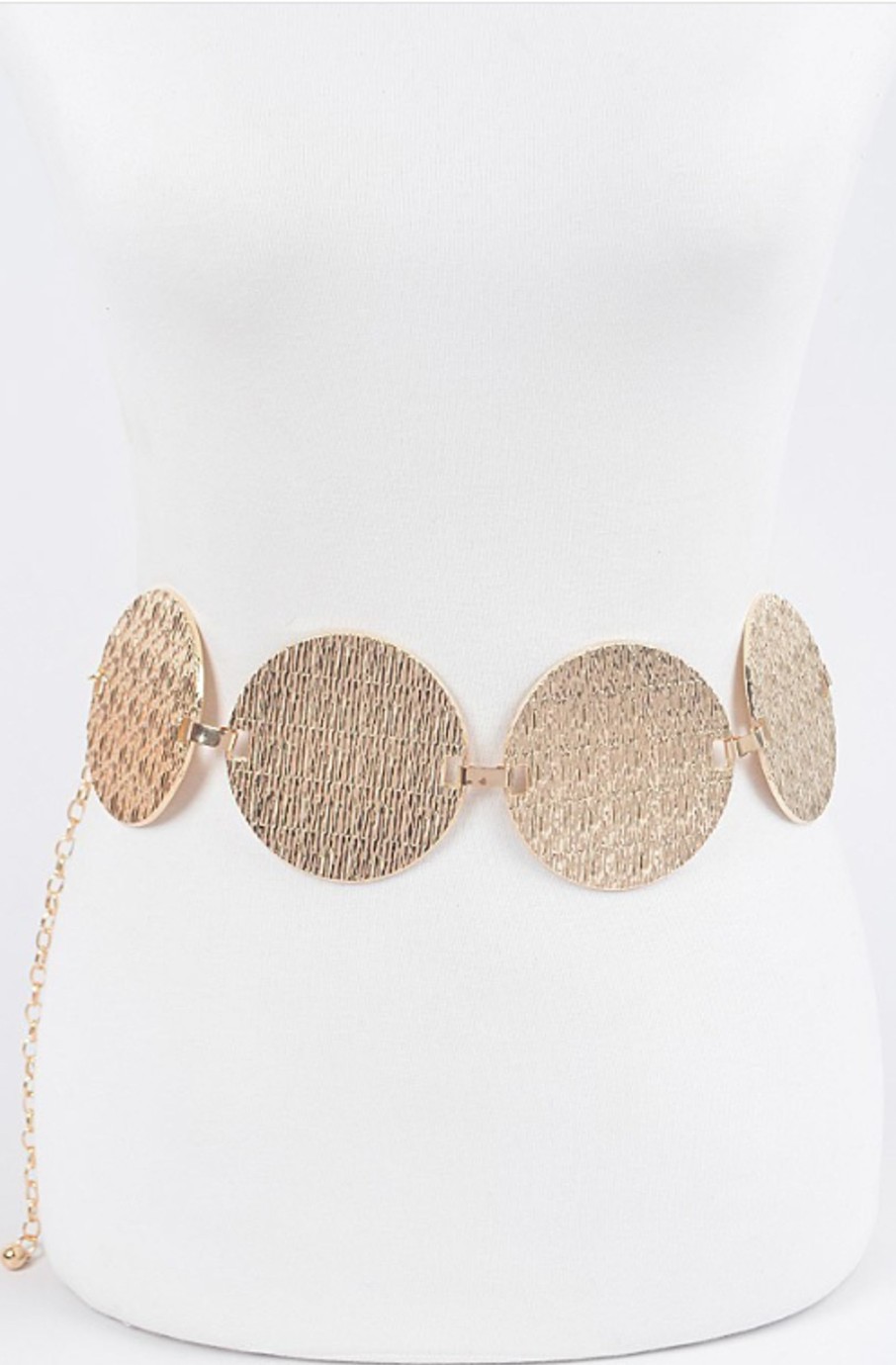 Accessories Hu0026D | Plus Size Iron Circular Plated Chain Belt Gold