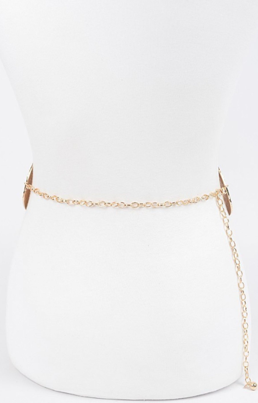 Accessories Hu0026D | Plus Size Iron Circular Plated Chain Belt Gold