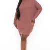 Dresses 143 | Plus Size Recee Cowl Neck Mini Dress Marsala