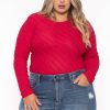 Tops CULTURE CODE | Plus Size Amina Crew Neck Bodysuit Red