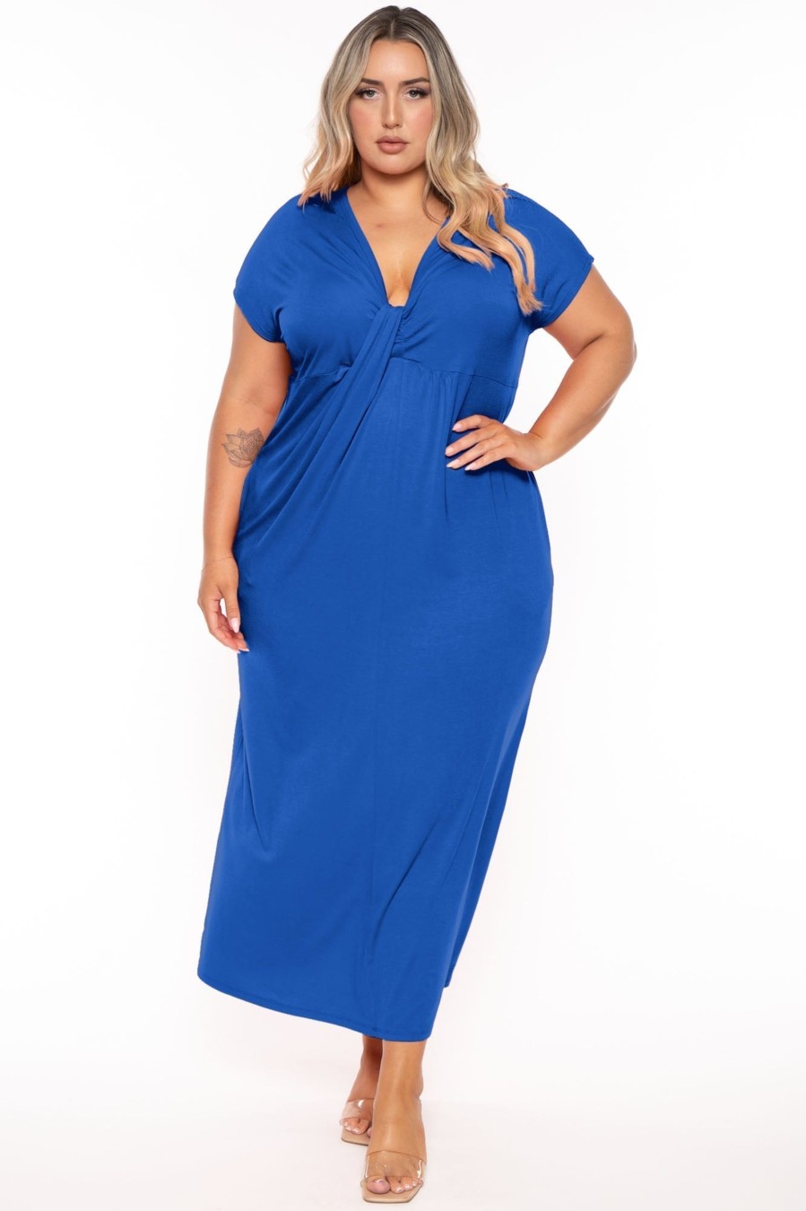 Dresses CULTURE CODE | Plus Size Grace Twist Front Maxi Dress Blue