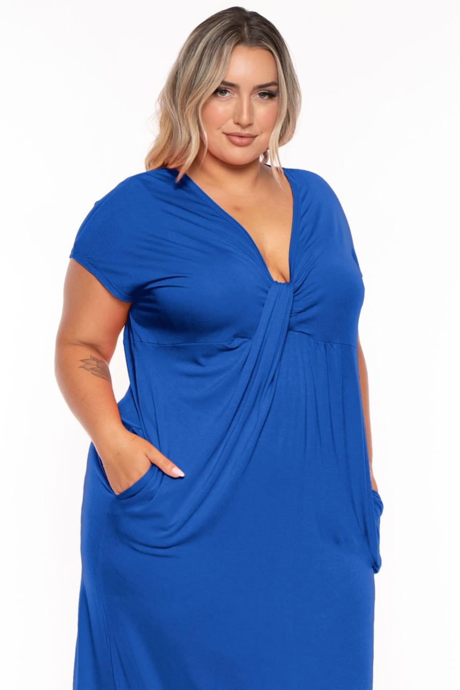 Dresses CULTURE CODE | Plus Size Grace Twist Front Maxi Dress Blue