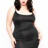 Dresses Curvy Sense | Plus Size Slip Dress Black