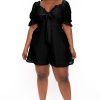 Little Black Styles Curvy Sense | Plus Size Jenni Eyelet Romper Black